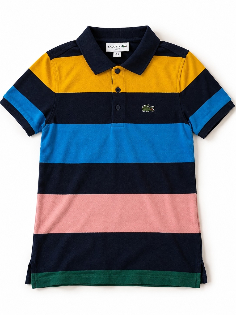 Lacoste Men’s Slim Fit Color Block Polo Shirt – Size M